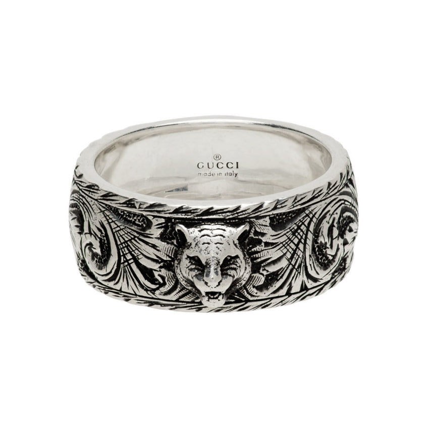 Double Gucci Feline Head Ring