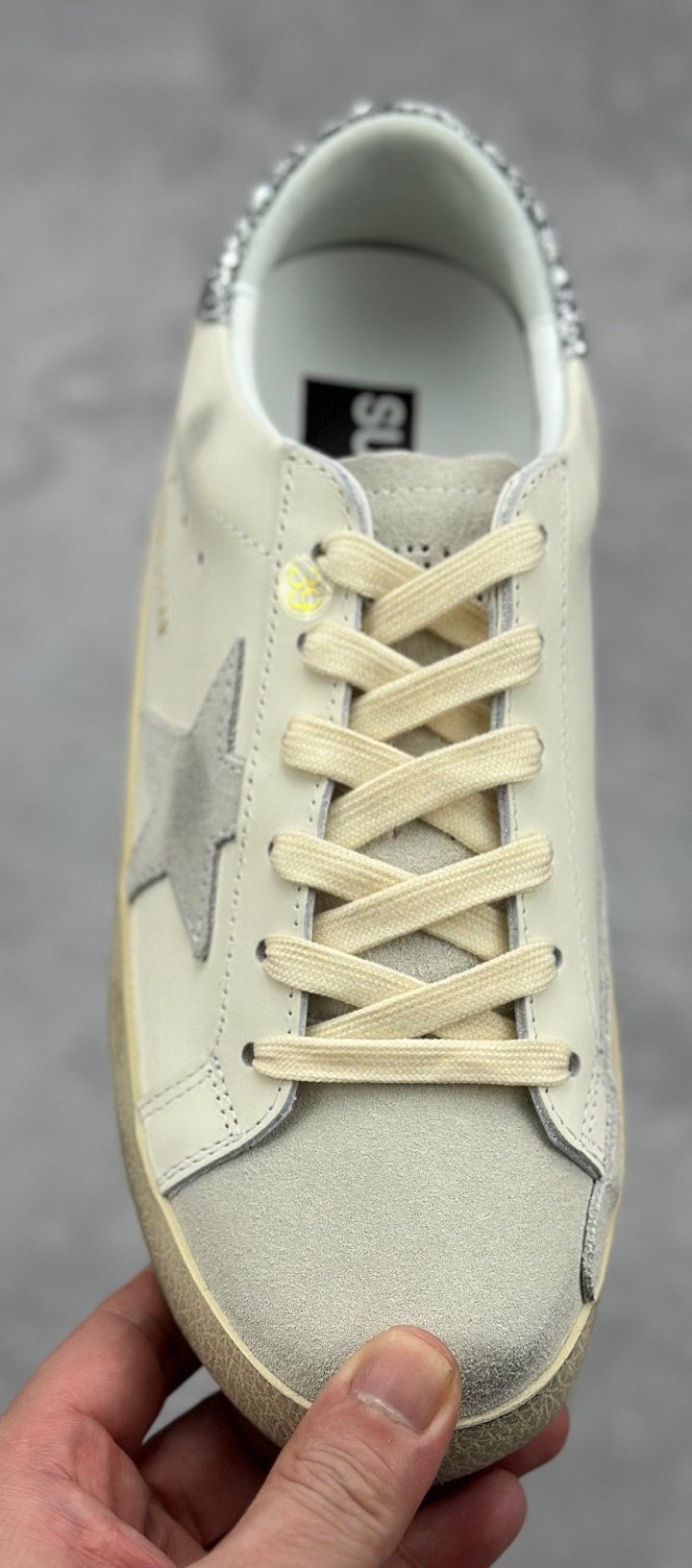 Golden Goose Cream Gray Star Sneakers — hero