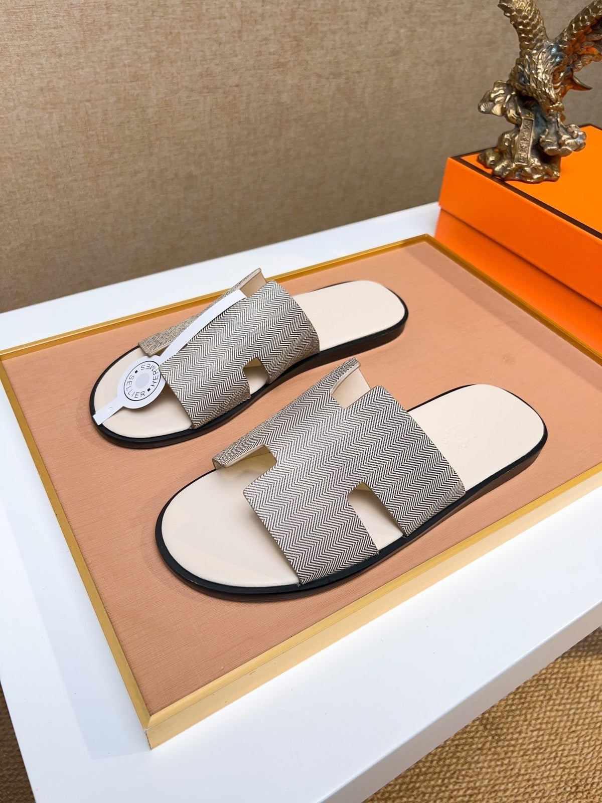 Hermès H-Upper Slide Sandals — front