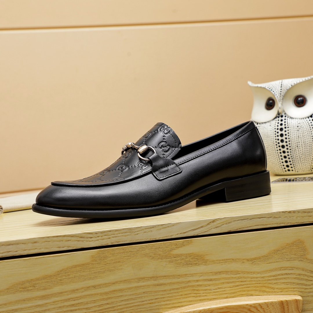 Gucci Black Horsebit Loafers — side