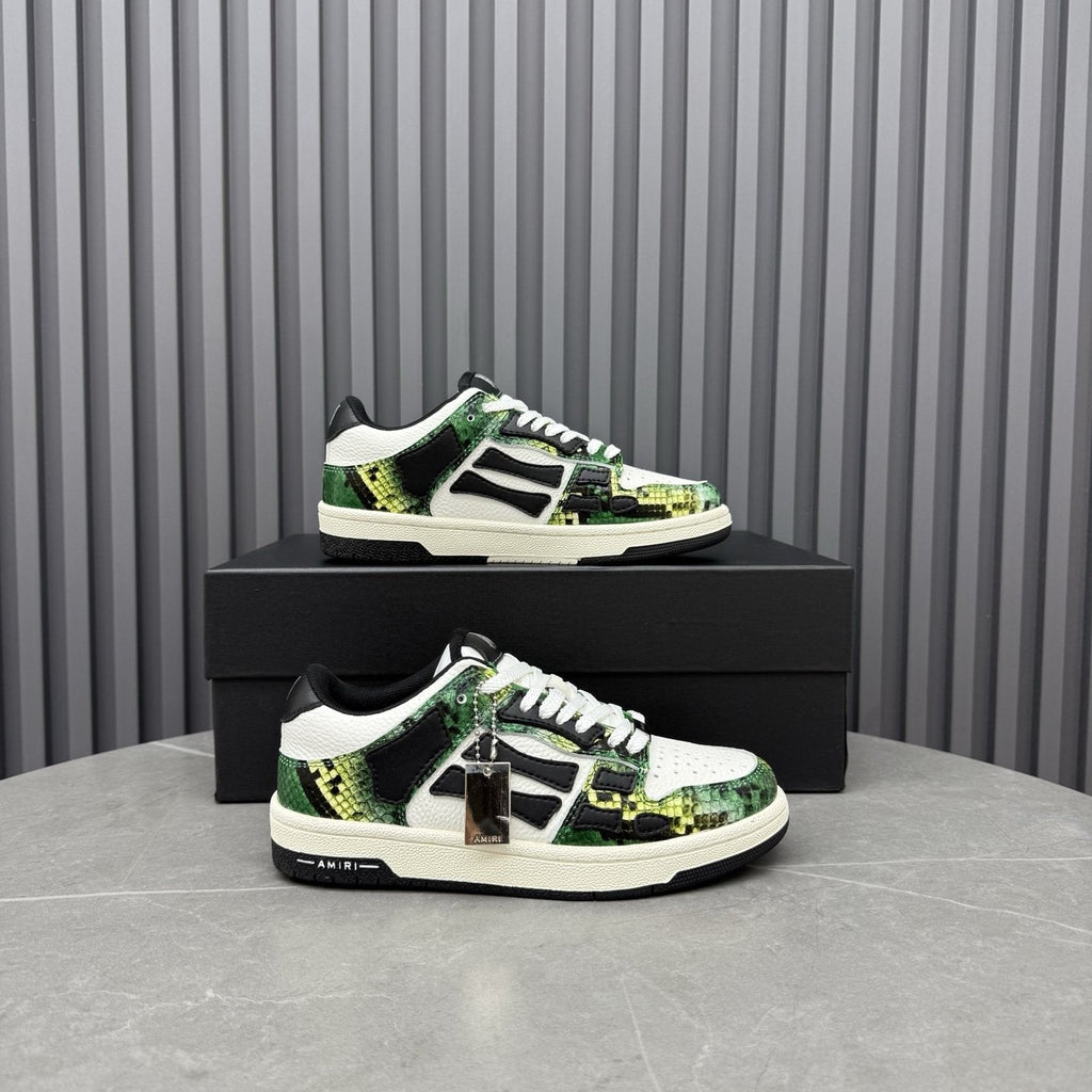 AMIRI Green Patterned Low-Top Sneakers — side