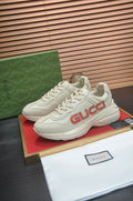 Gucci Ivory White Red Logo Sneakers — front