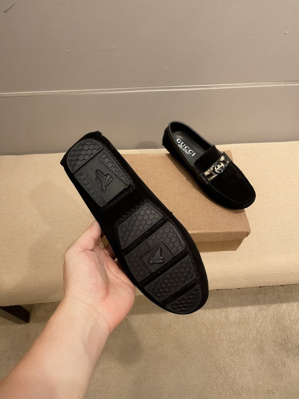 Gucci Black Horsebit Loafers — back