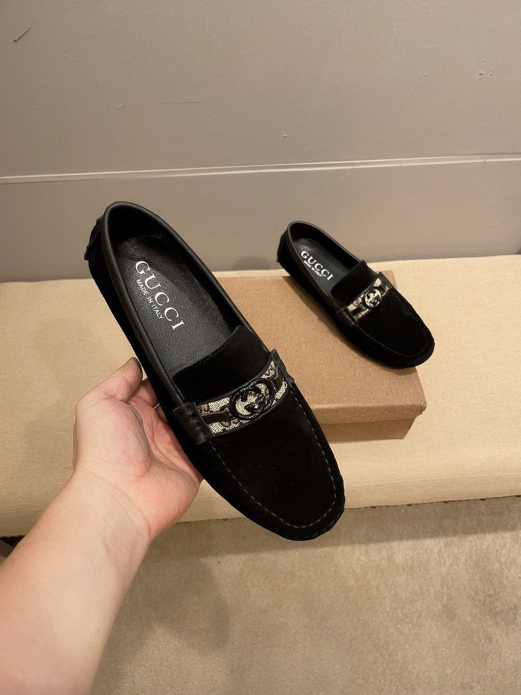 Gucci Black Horsebit Loafers — model