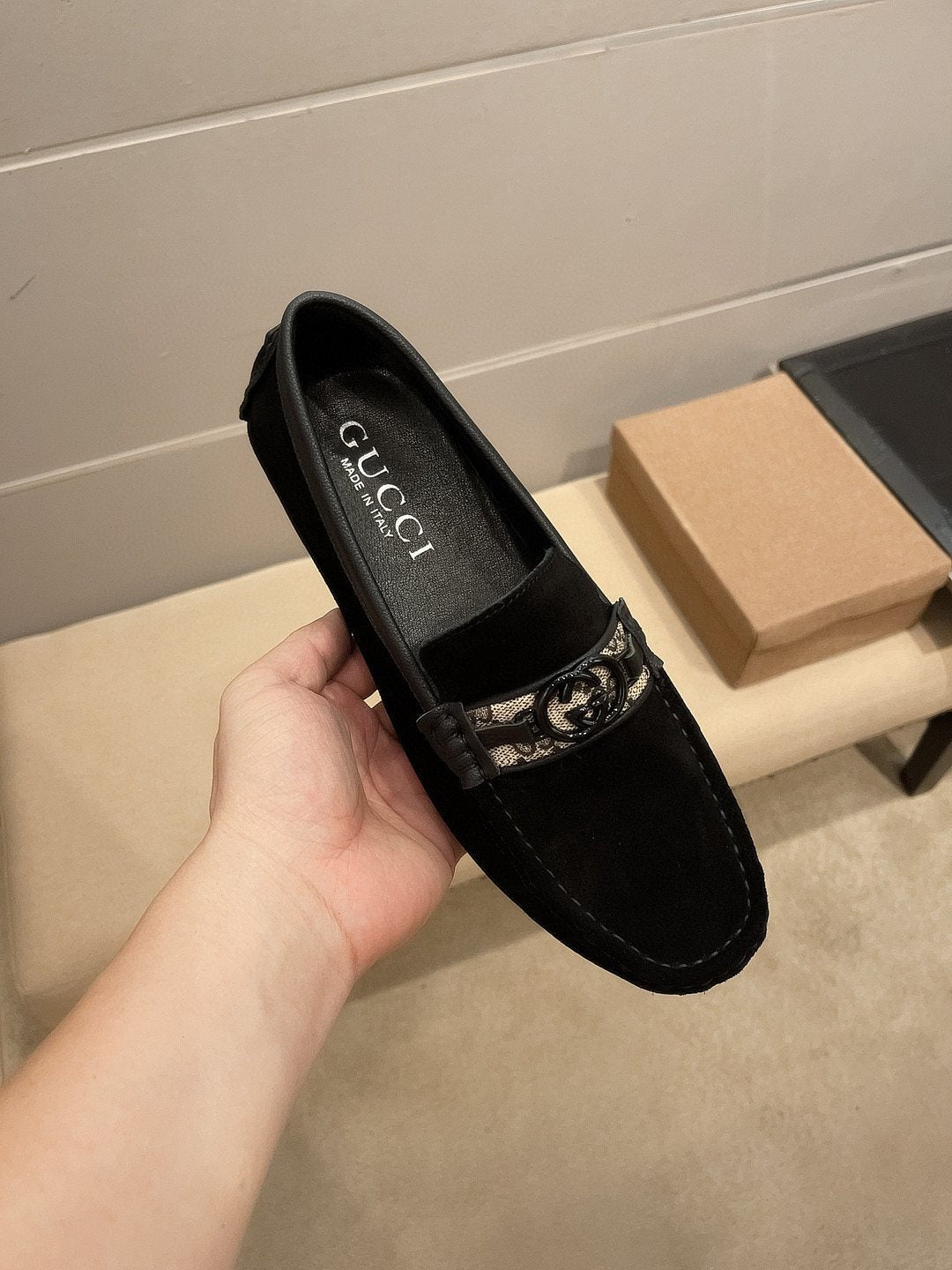 Gucci Black Horsebit Loafers — model