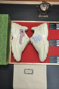 Gucci Cream Graphic Sneakers — front