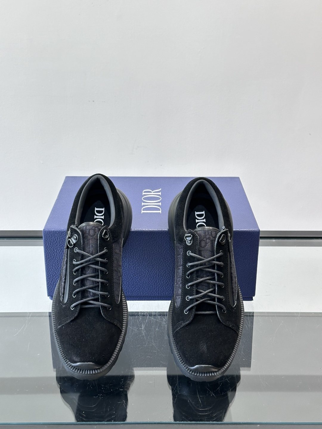Dior Black Lace-Up Derby Shoes — front