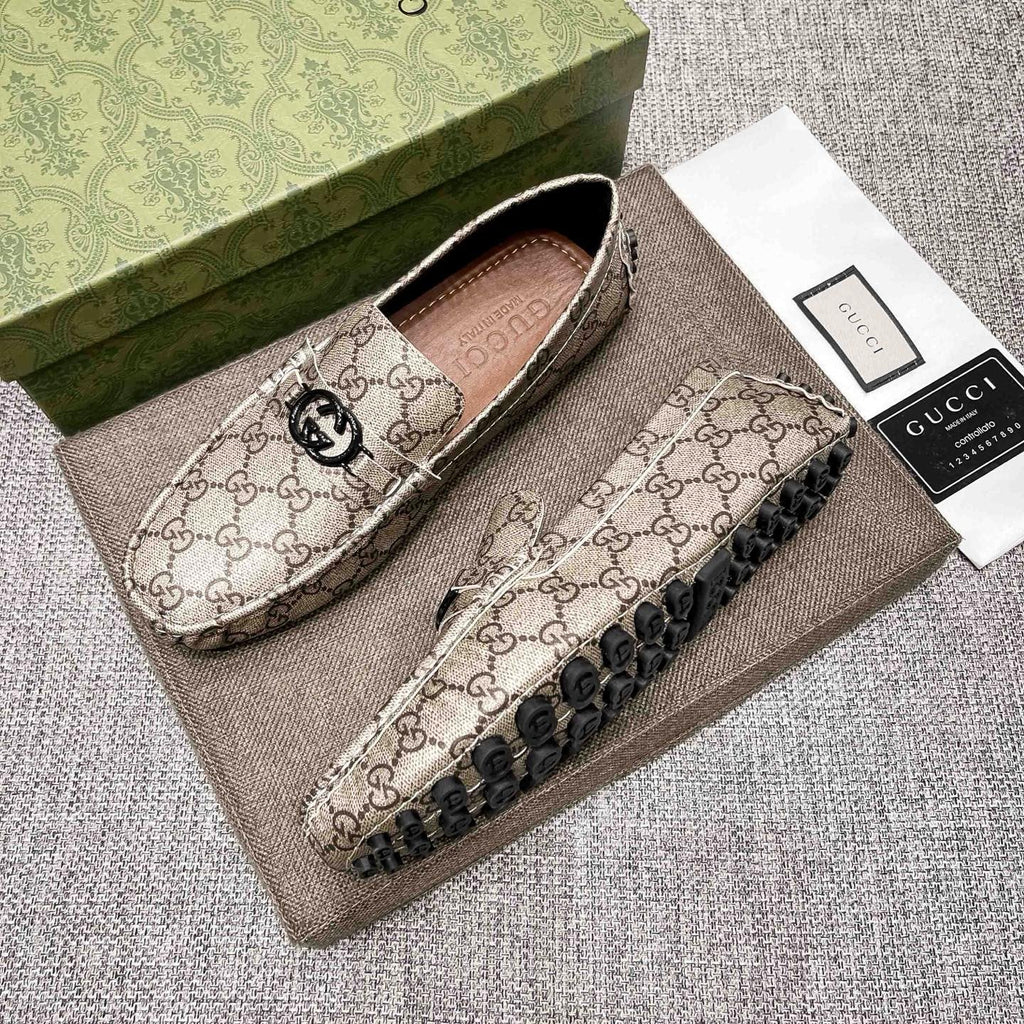 Gucci Monogram Driving Loafers — side