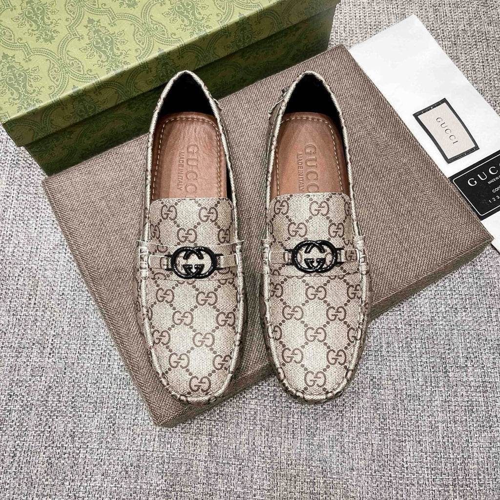 Gucci Monogram Driving Loafers — front