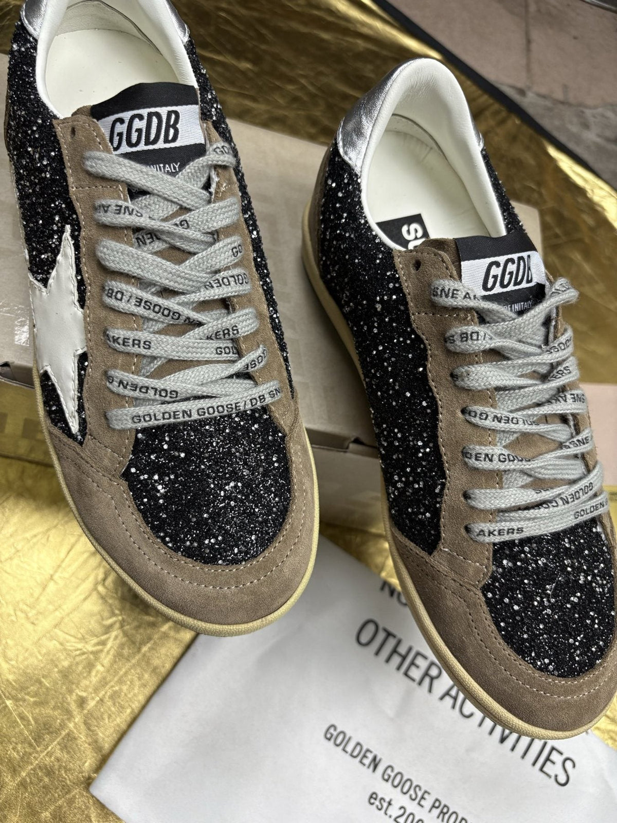 Golden Goose Navy Star Low-Top Sneakers — front