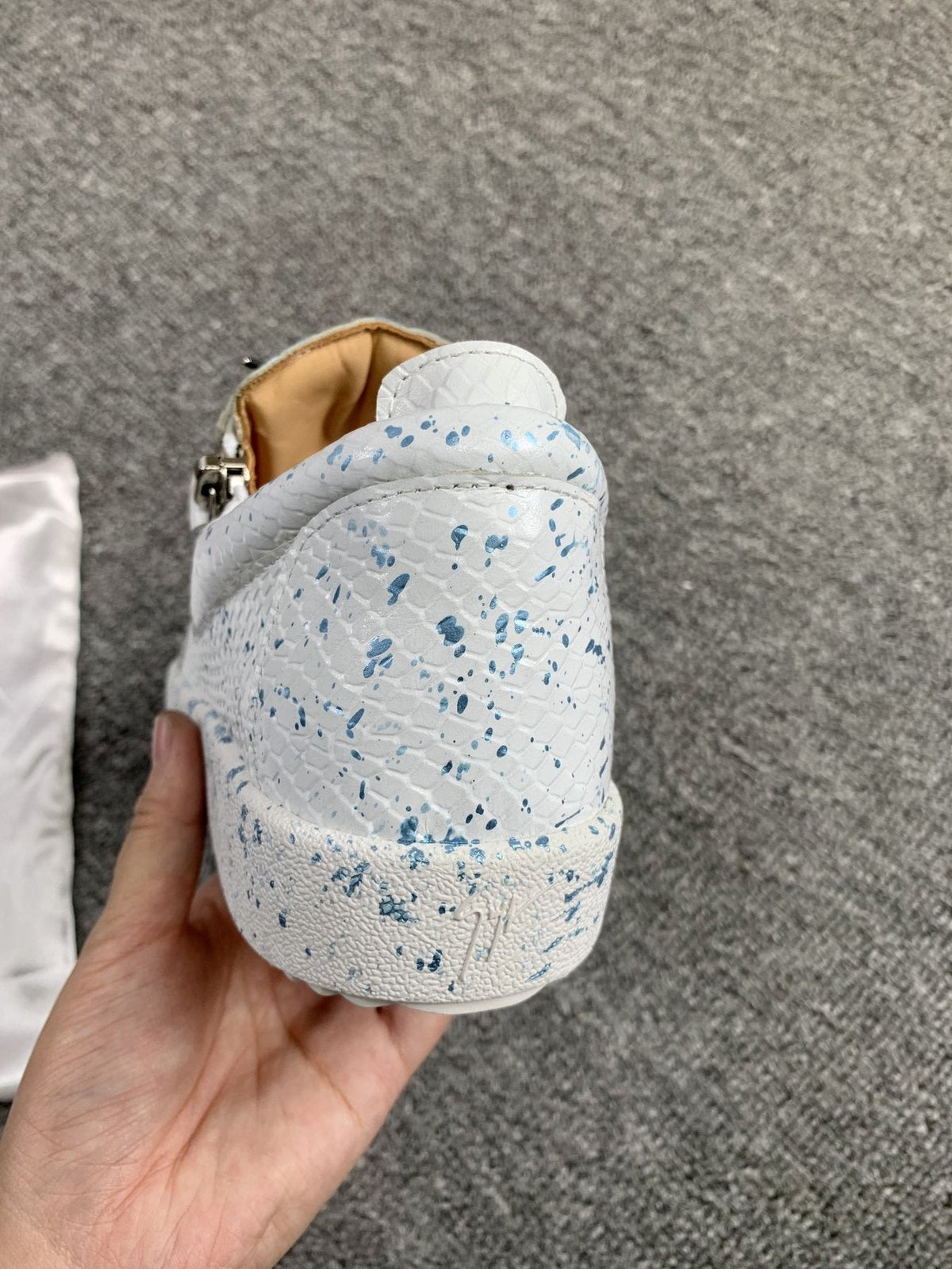 Giuseppe Zanotti Blue Speckle Low-Top Sneakers — back