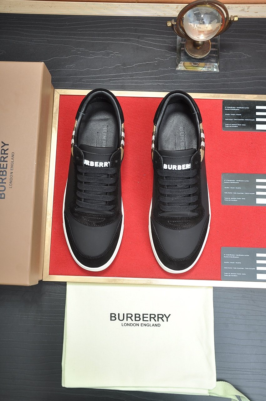 Burberry Check Heel Low-Top Sneakers — hero