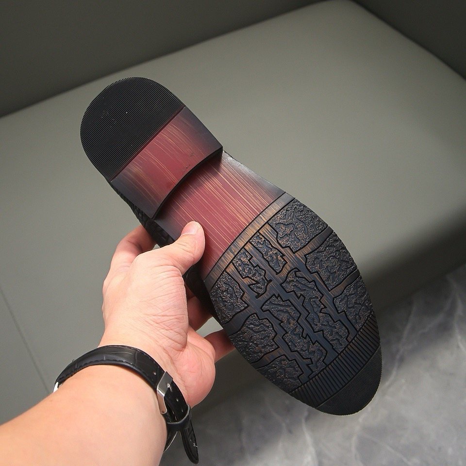Hermès Black H-Buckle Loafers — detail