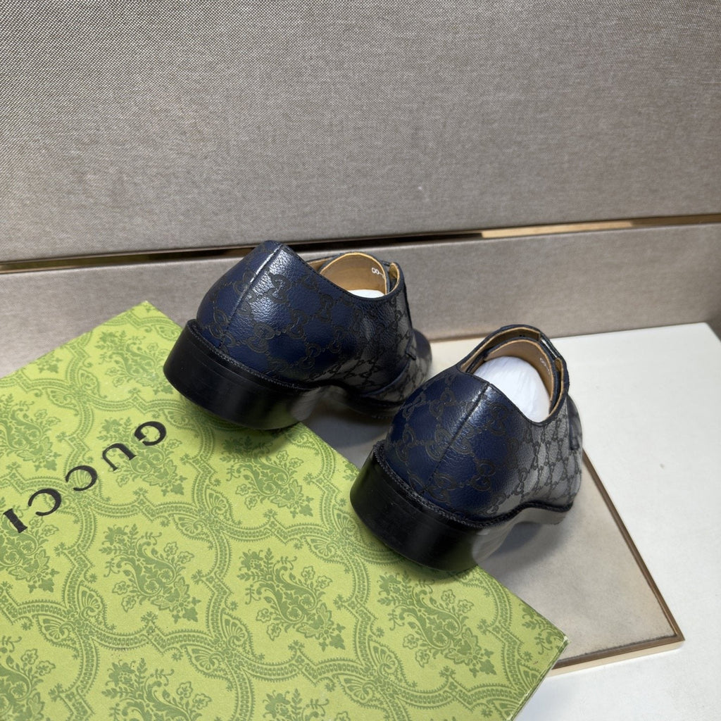 Gucci Navy Lace-Up Shoes — back