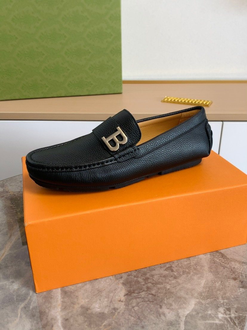 Black Textured Hardware Loafers — side