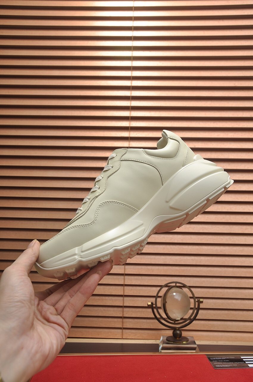 Gucci Ivory and Pale Pink Chunky Sneakers — back