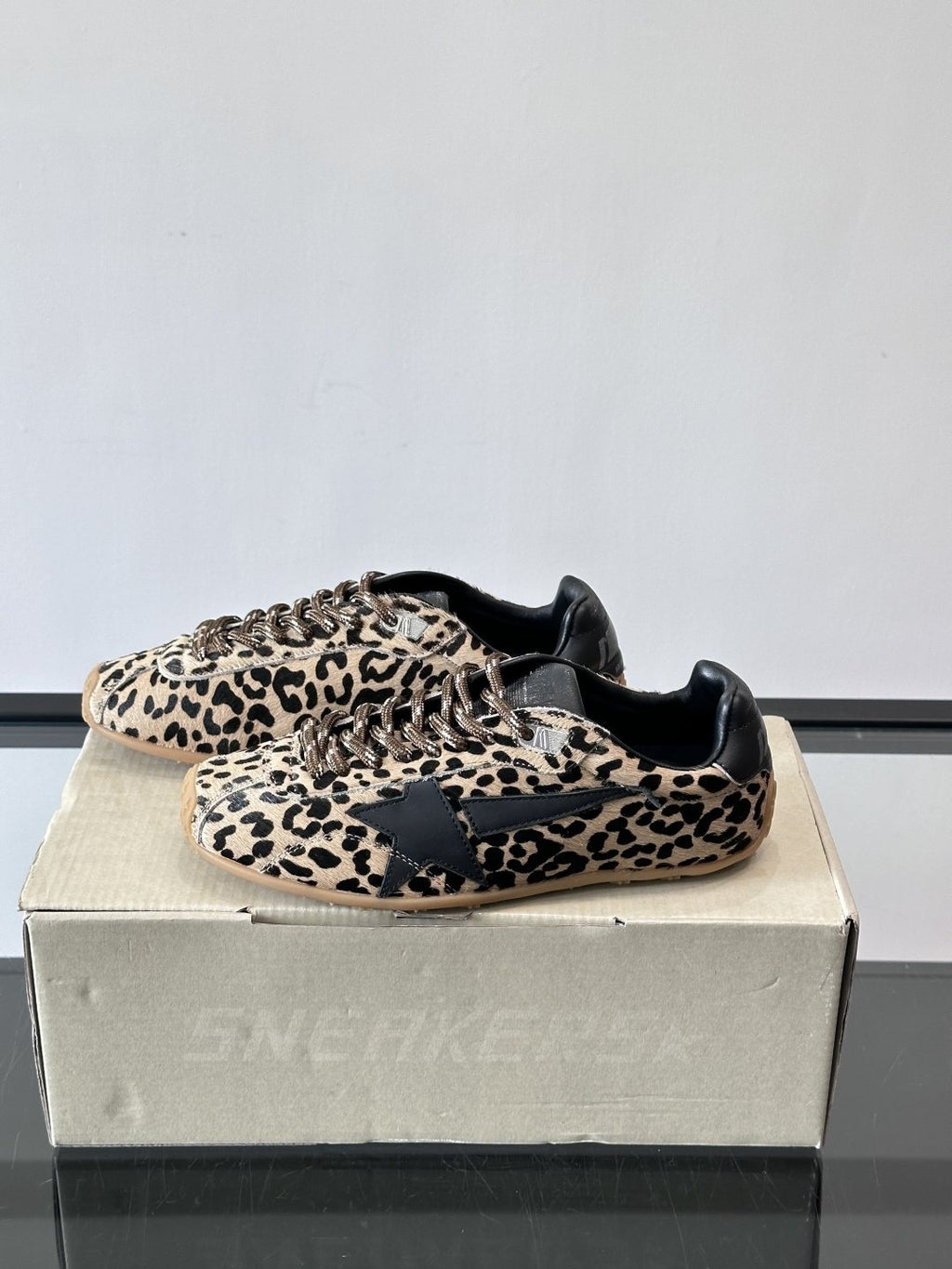 Golden Goose Leopard Print Star Sneakers — side