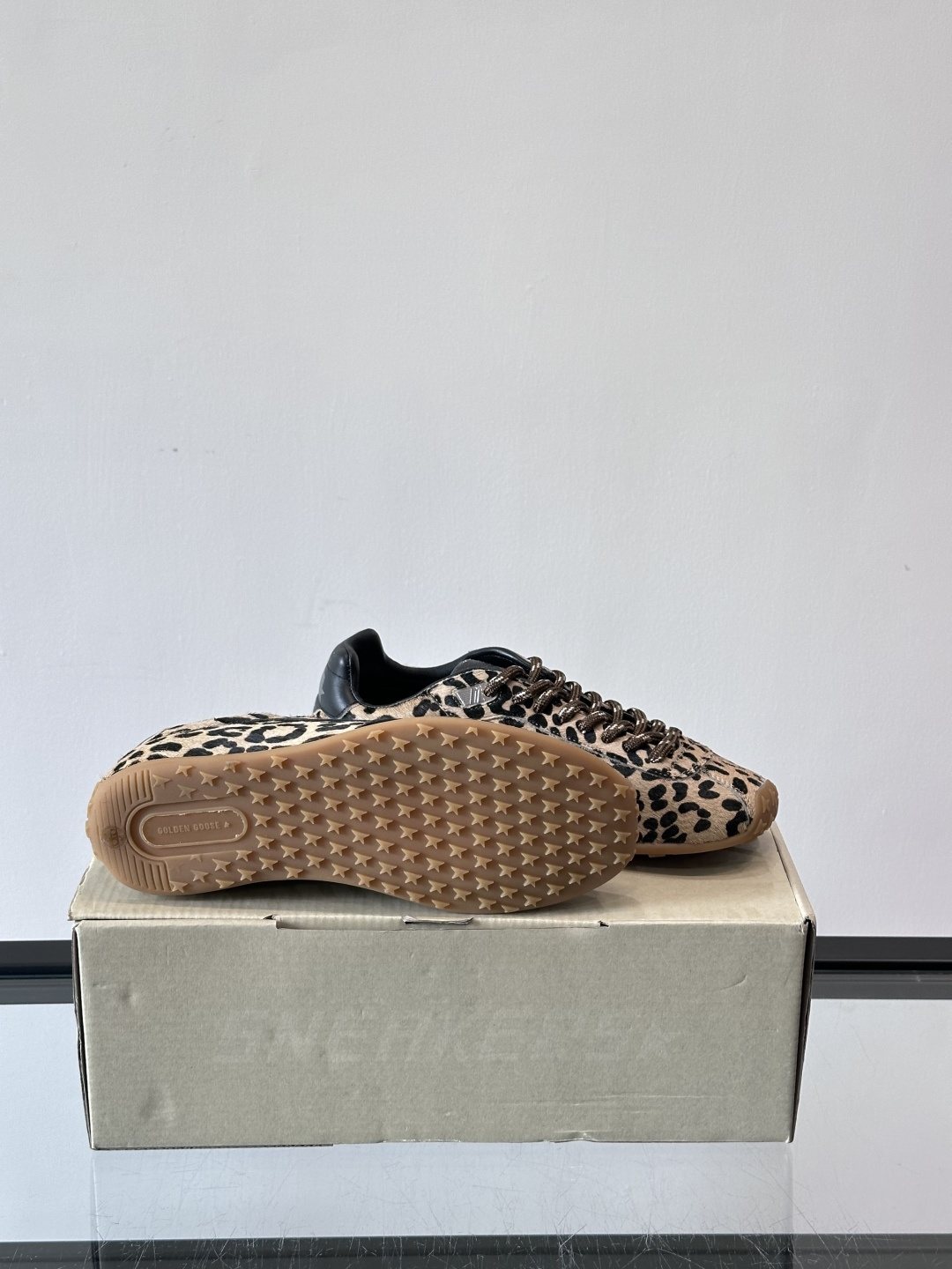 Golden Goose Leopard Print Star Sneakers — detail