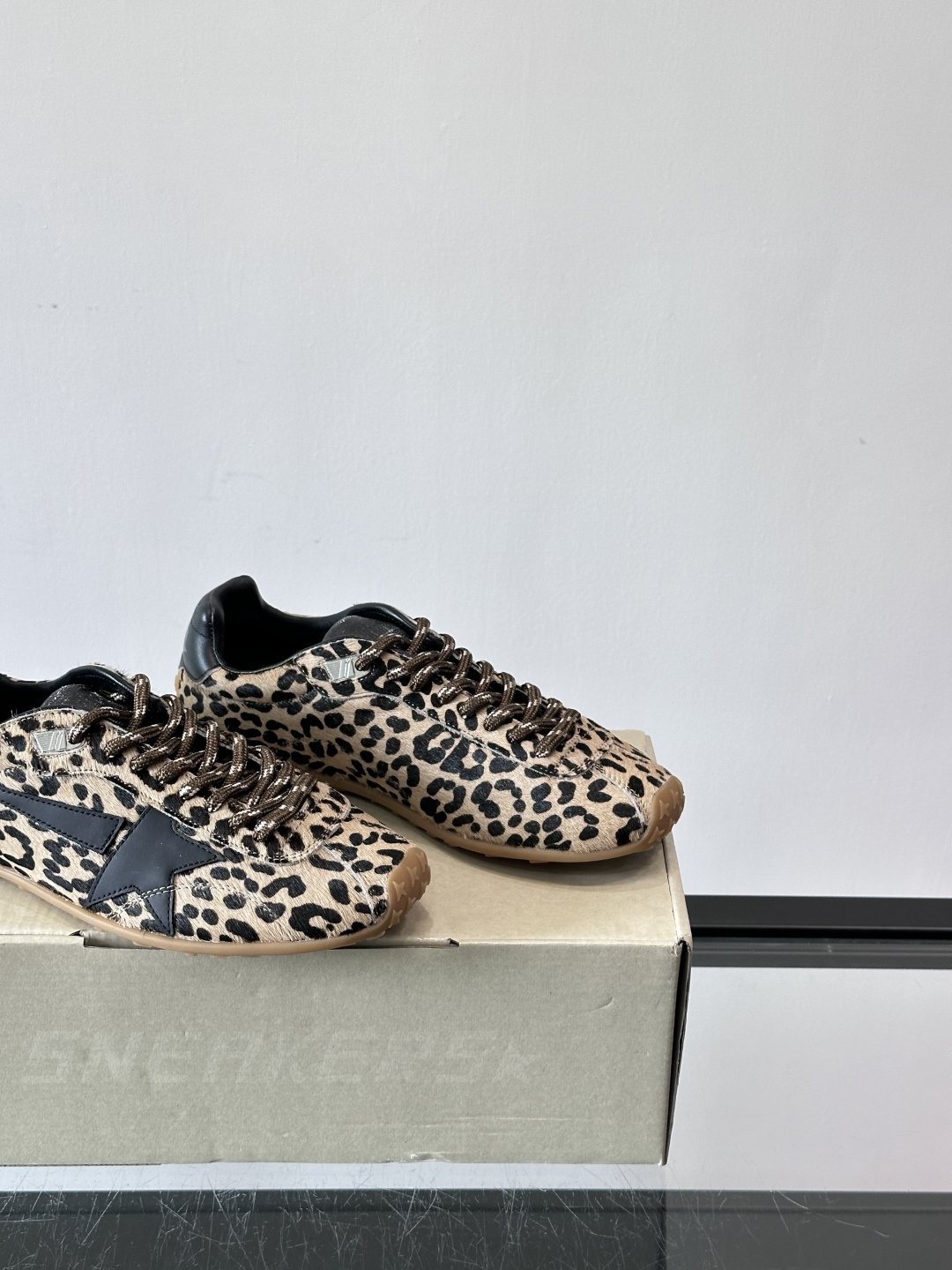 Golden Goose Leopard Print Star Sneakers — side