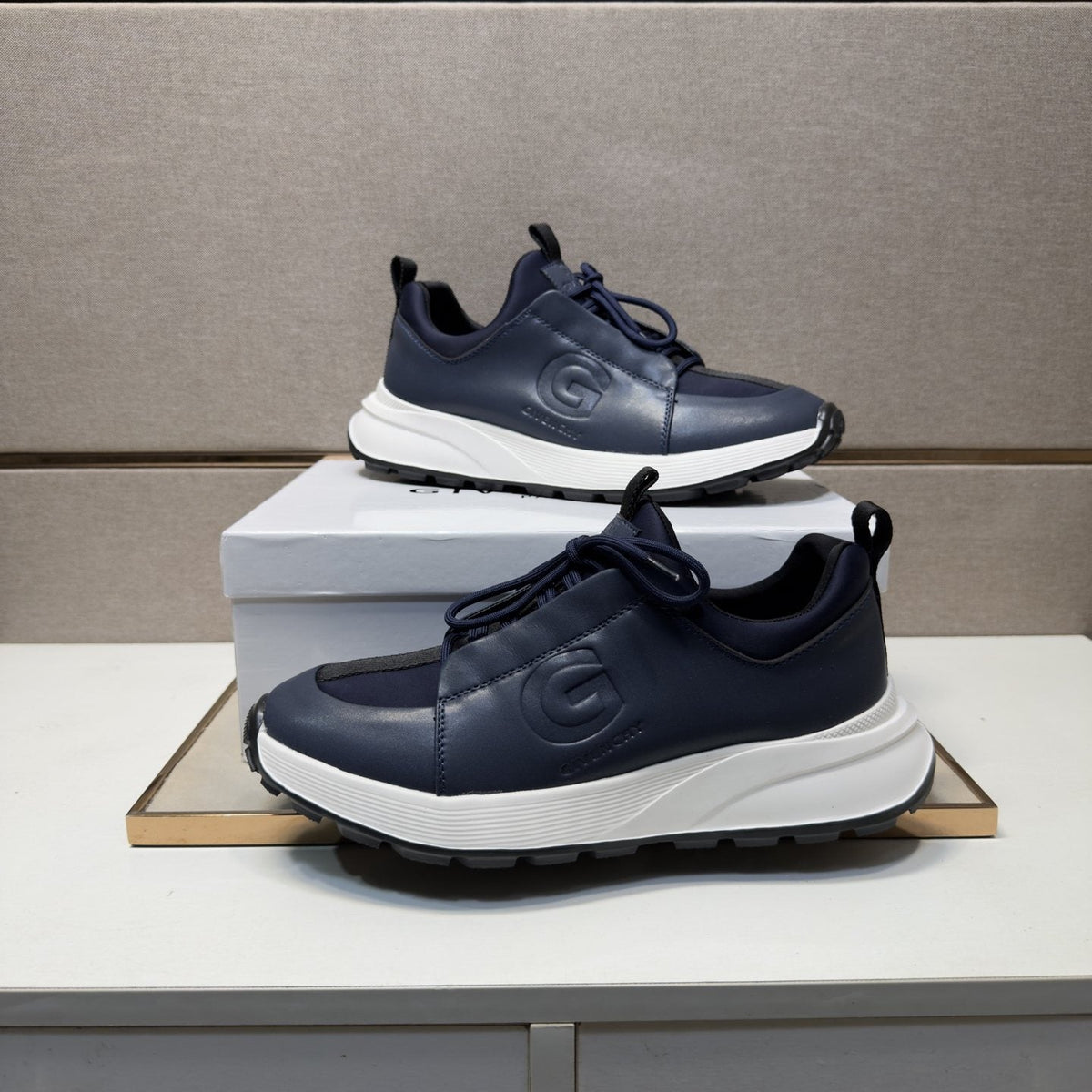 Givenchy Navy Blue Low-Top Sneakers — side
