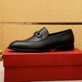 Ferragamo Black Metal Bit Loafers — hero