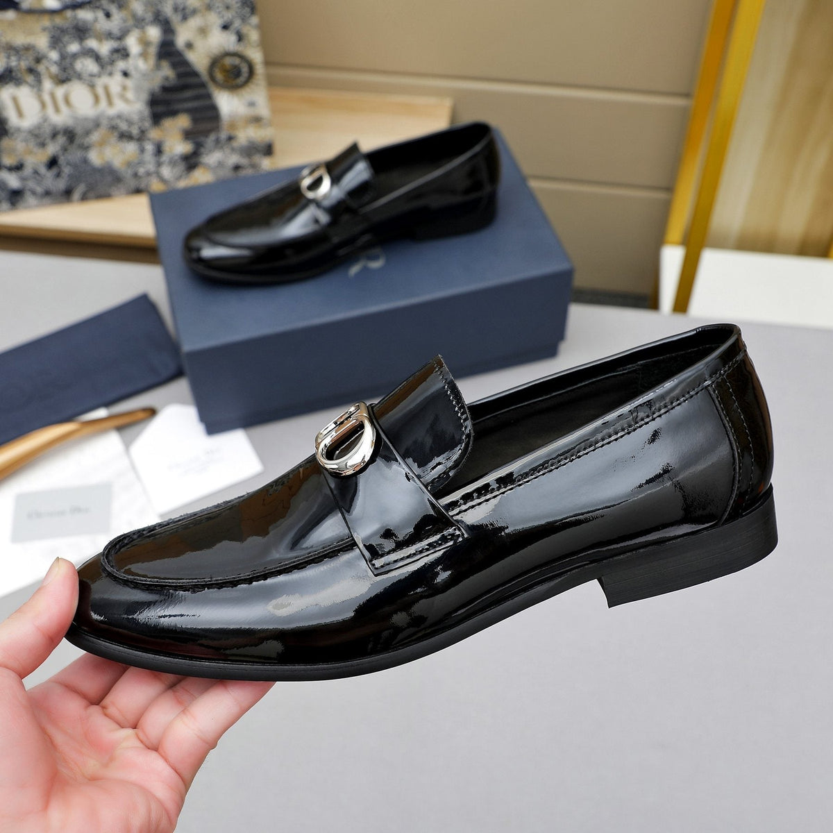 Dior Black Patent Leather Loafers — model