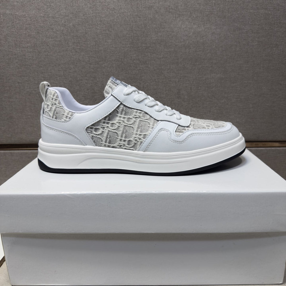 Dior Men's Patterned Panel Low-Top Sneakers — front