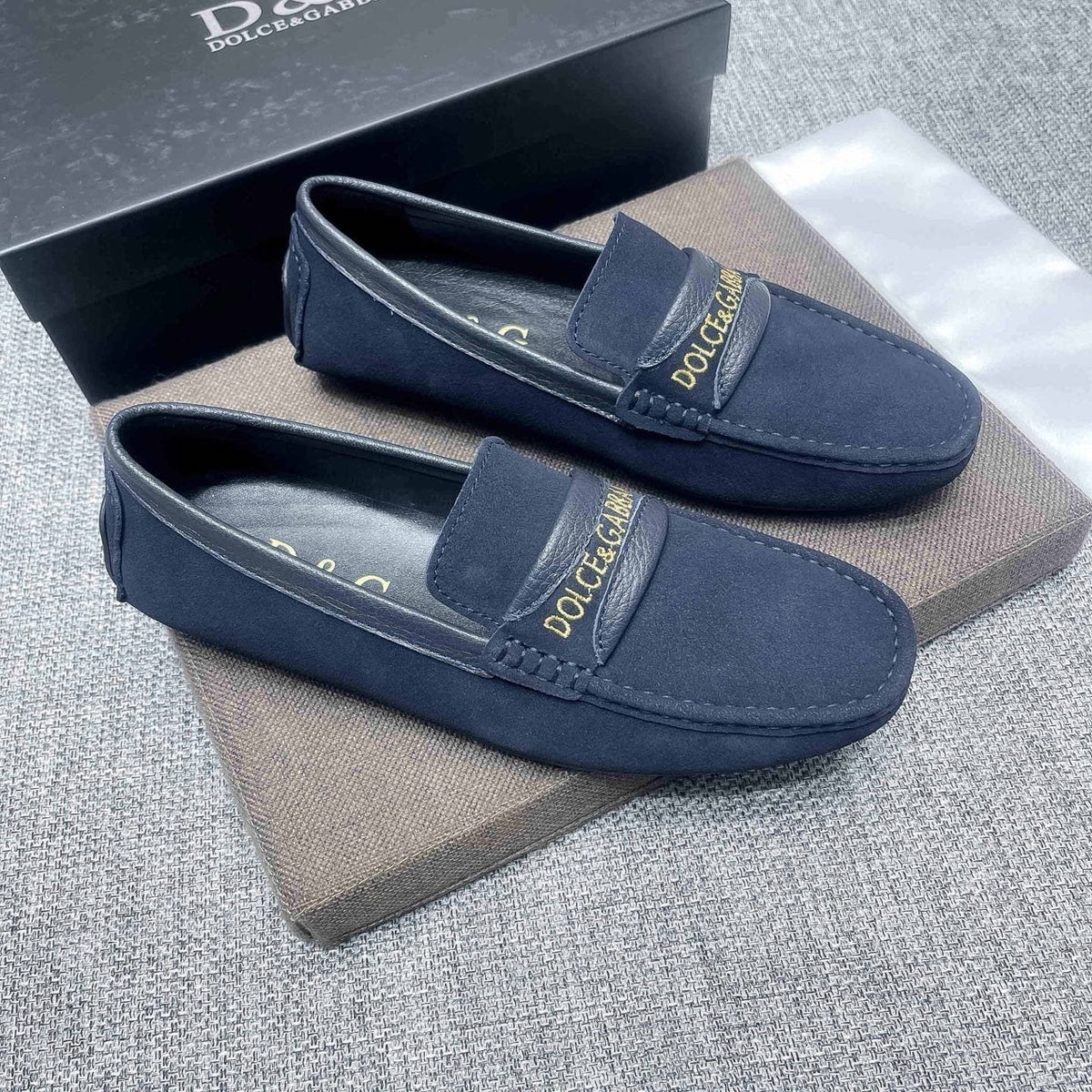 Dolce & Gabbana Gold-Detail Loafers — front