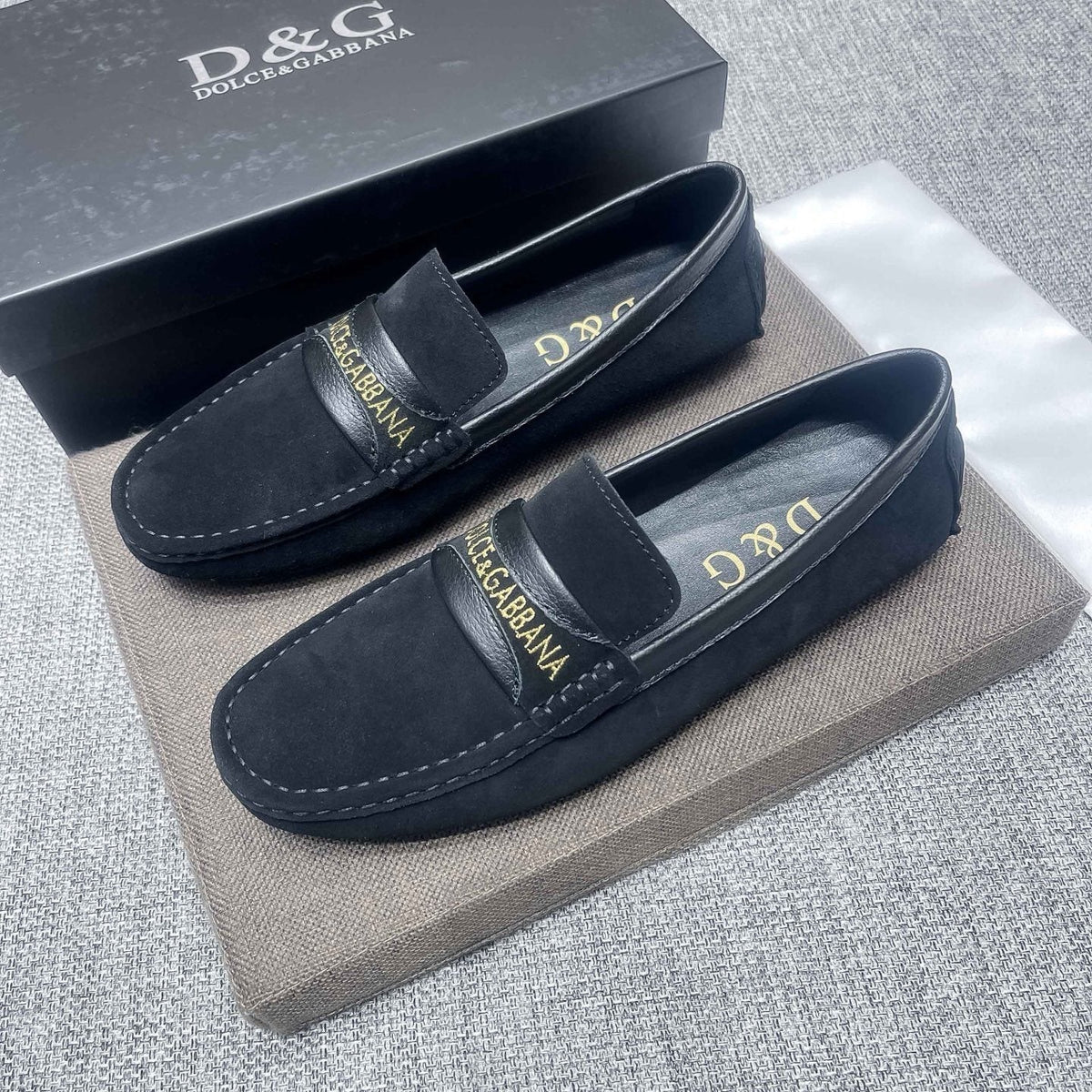 Dolce & Gabbana Gold-Detail Loafers — front