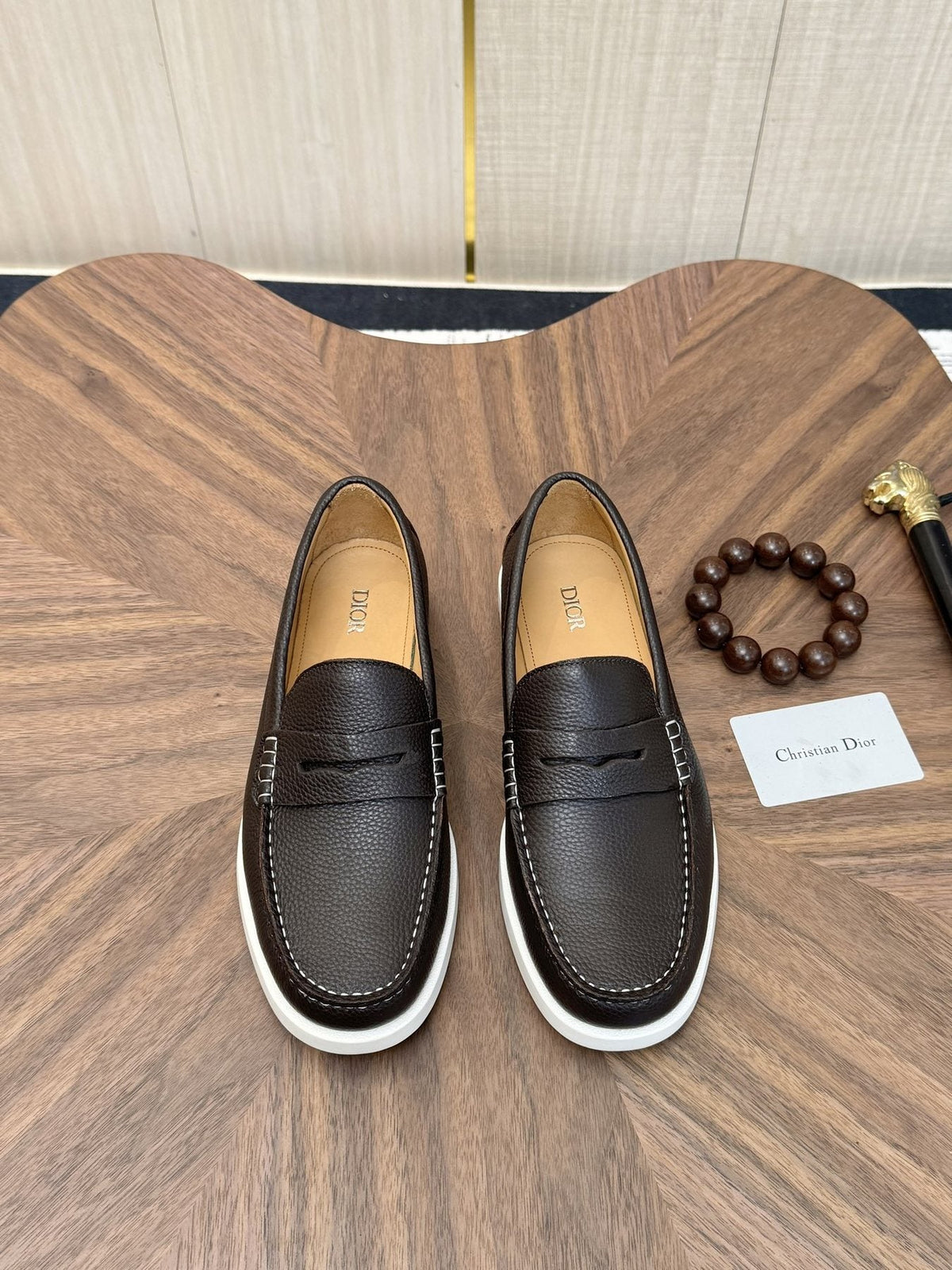 Dior Men's Contrast-Sole Slip-On Loafers — front