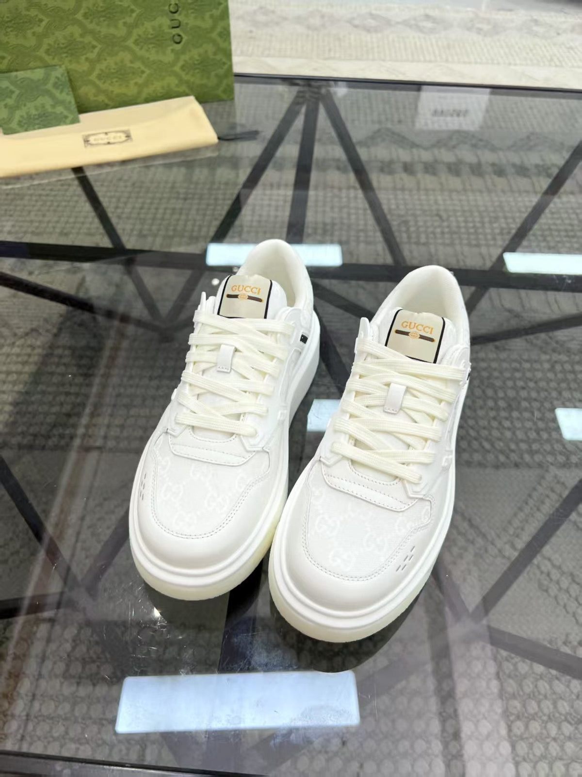 Gucci Monogram Low-Top Sneakers — front