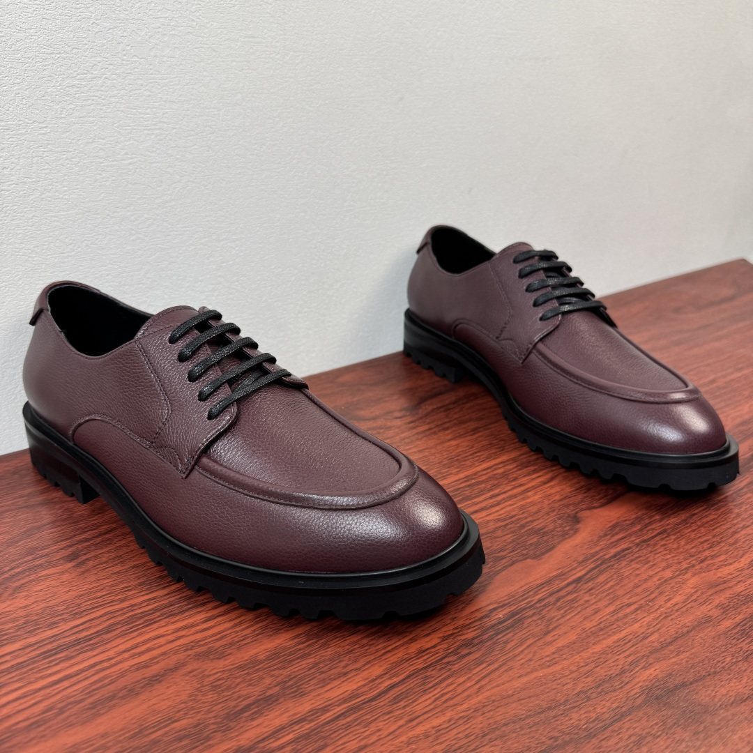 Dolce & Gabbana Grained Leather Derby Shoes — front