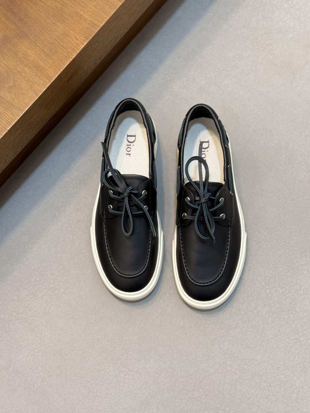 Dior Contrast-Trim Lace-Up Casual Shoes — front