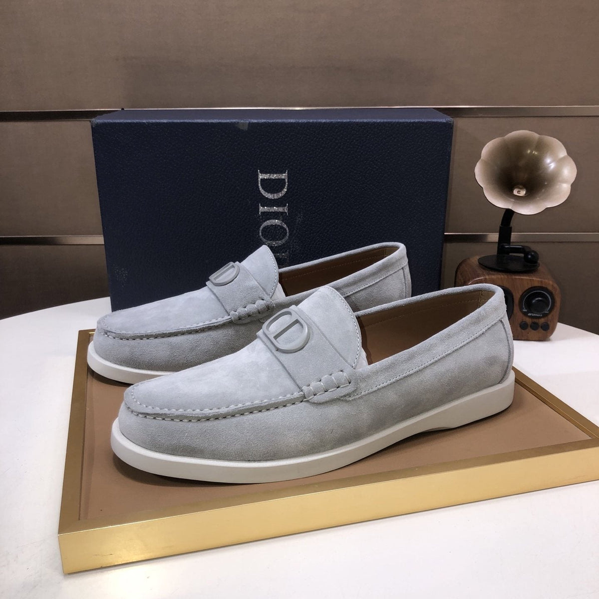 Dior Metal Hardware Slip-On Loafers — front