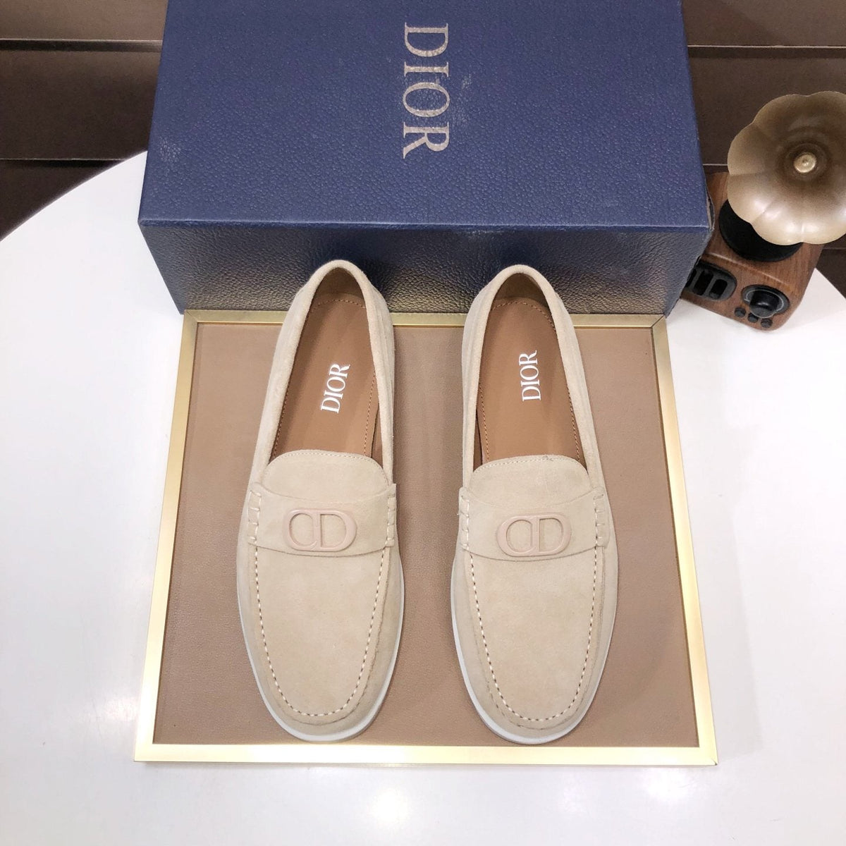 Dior Metal Hardware Slip-On Loafers — front