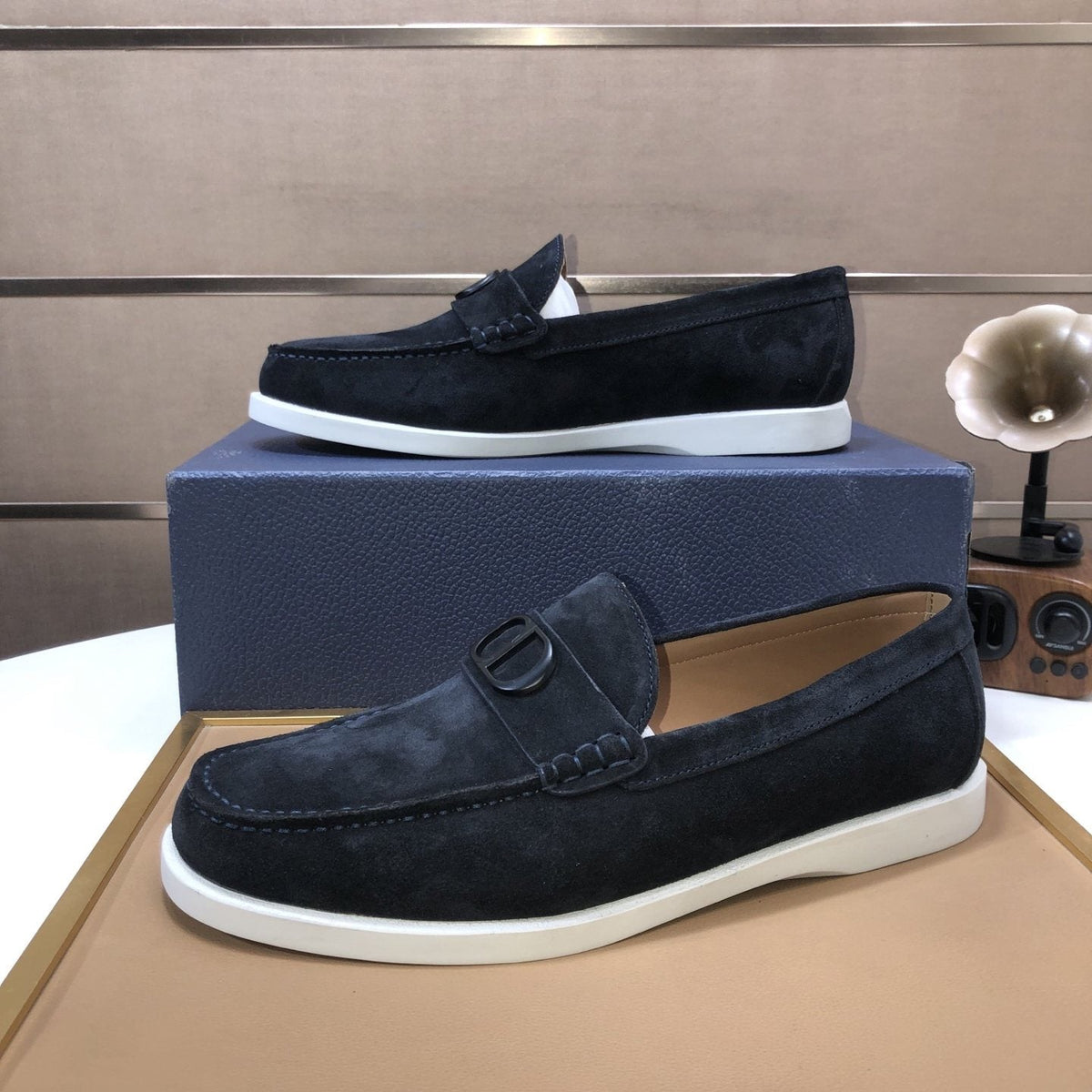 Dior Metal Hardware Slip-On Loafers — front