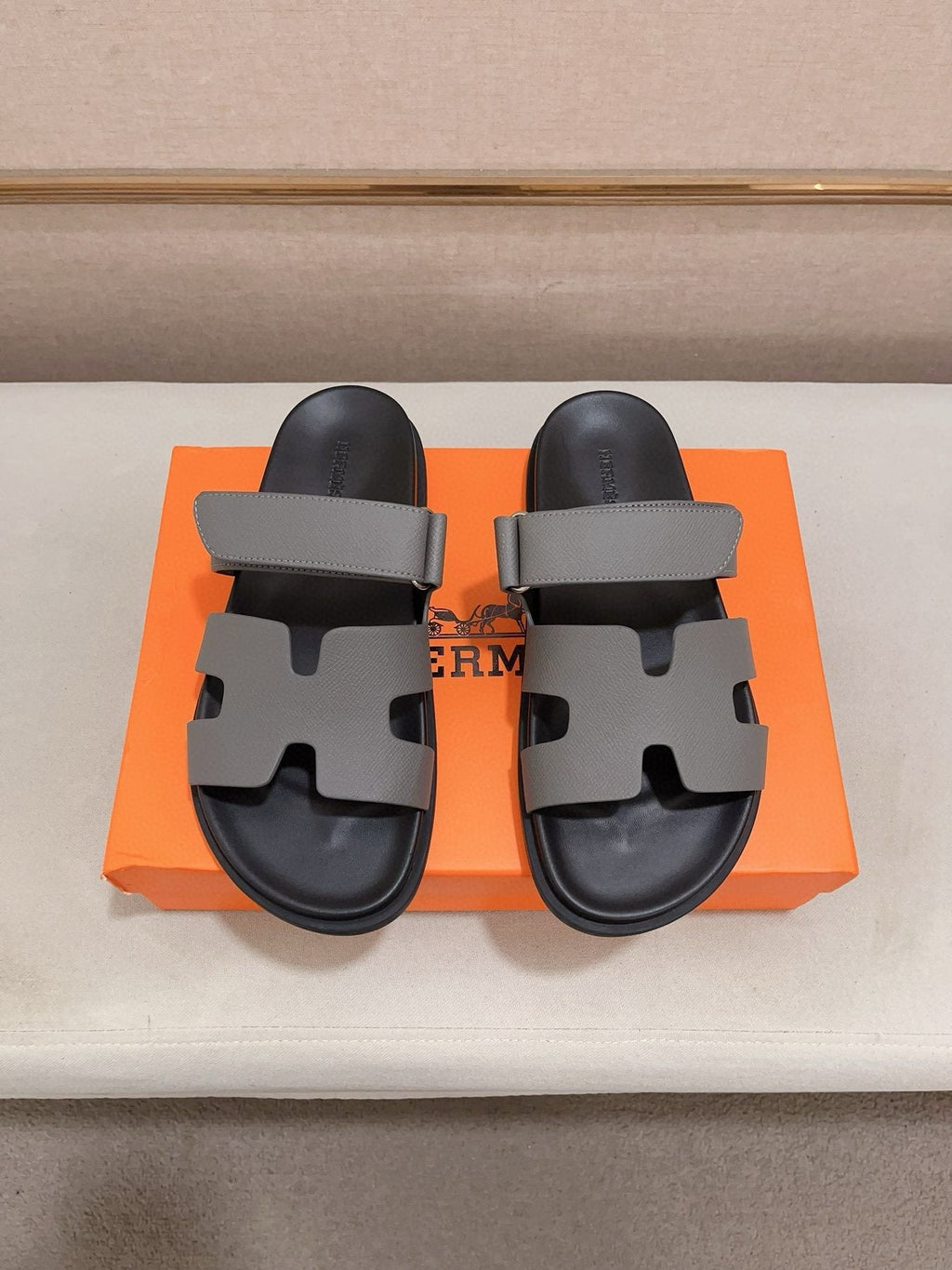 Hermès H-Cutout Slide Sandals — front