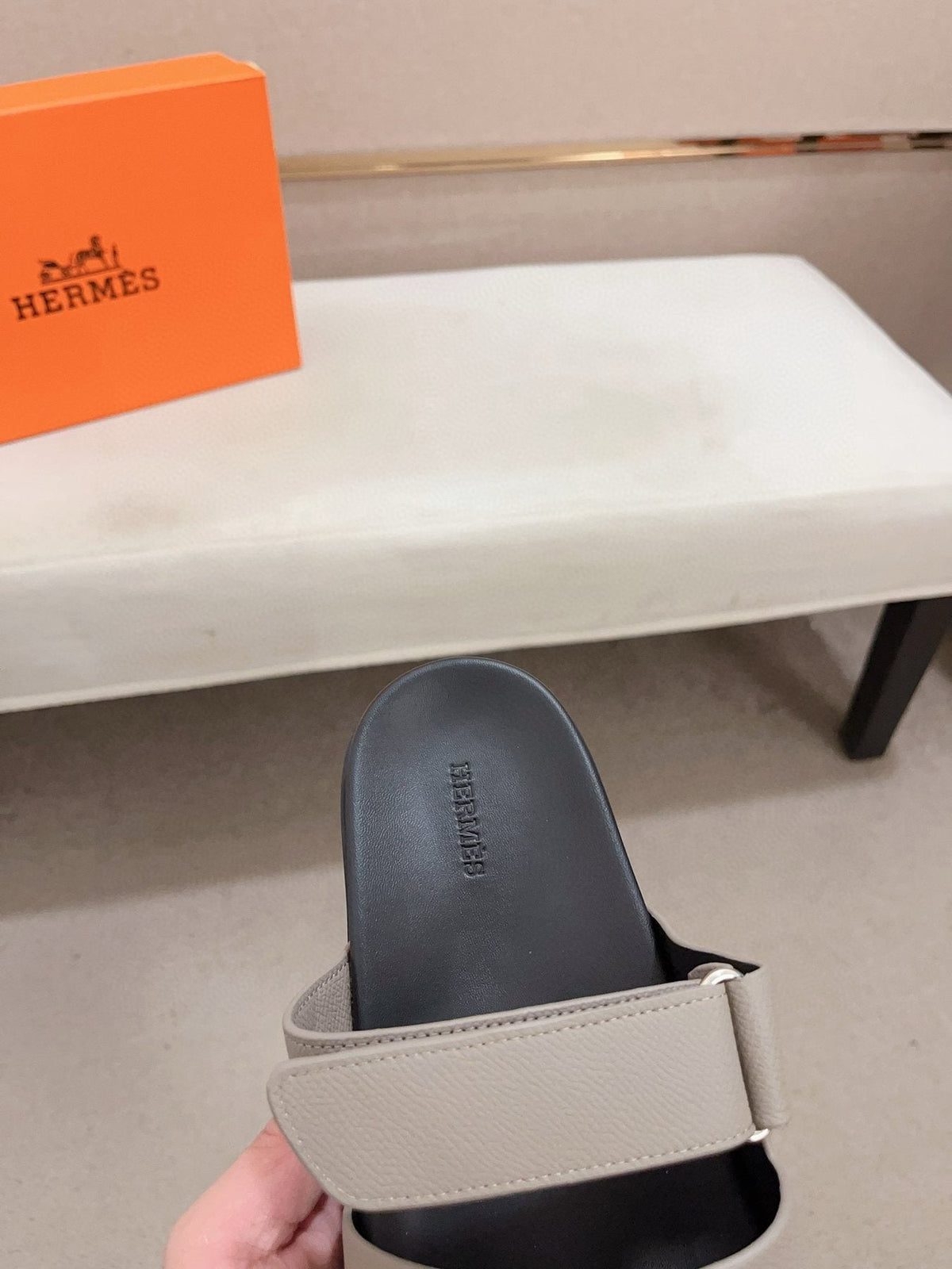 Hermès H-Cutout Slide Sandals — side
