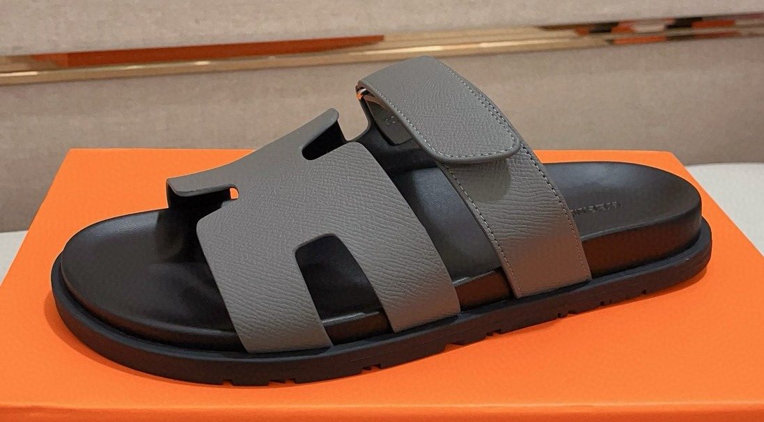 Hermès H-Cutout Slide Sandals — front