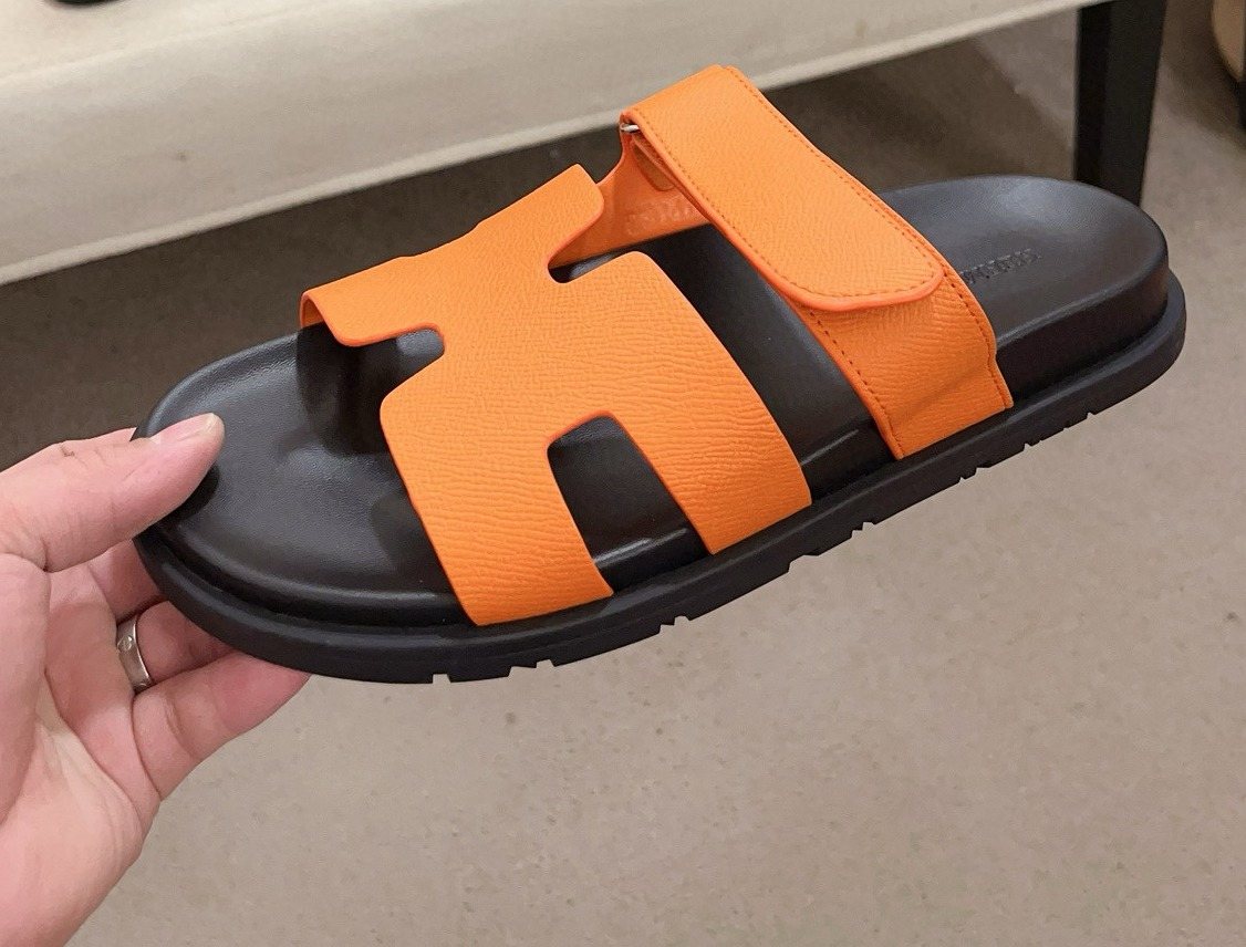 Hermès H-Cutout Slide Sandals — front