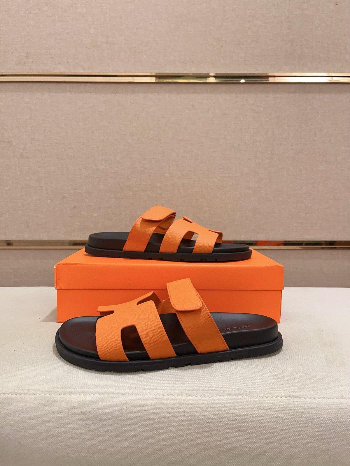 Hermès H-Cutout Slide Sandals — front