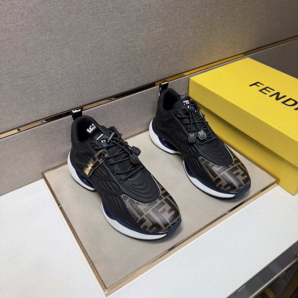 Fendi Patterned Toe Low-Top Sneakers — front