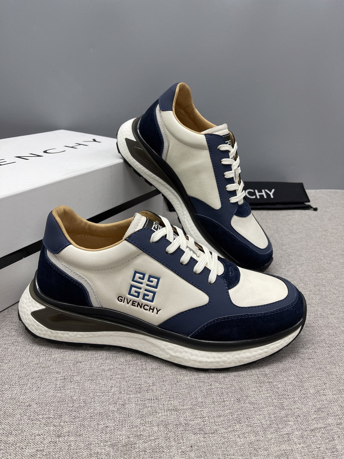 Givenchy Black and White Low-Top Sneakers — back