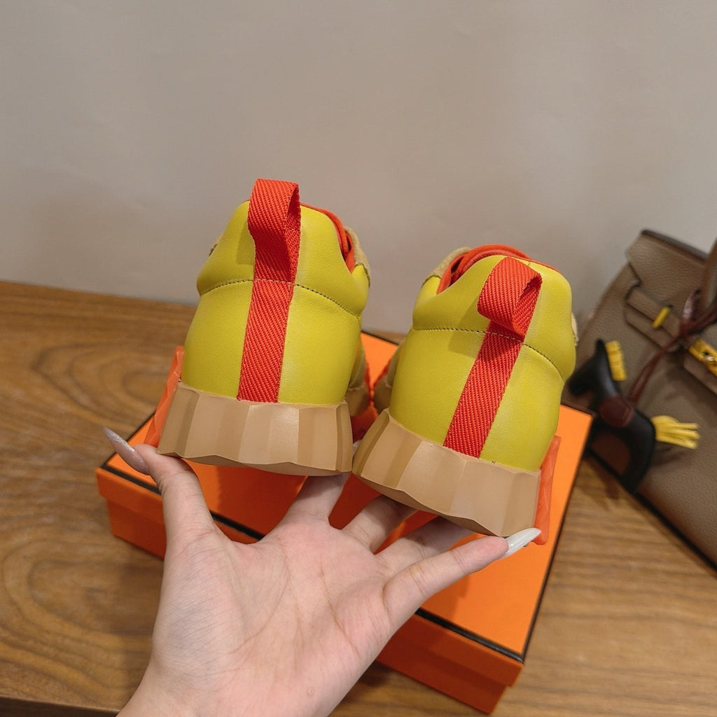 Hermès Color-Block Lace-Up Sneakers — back