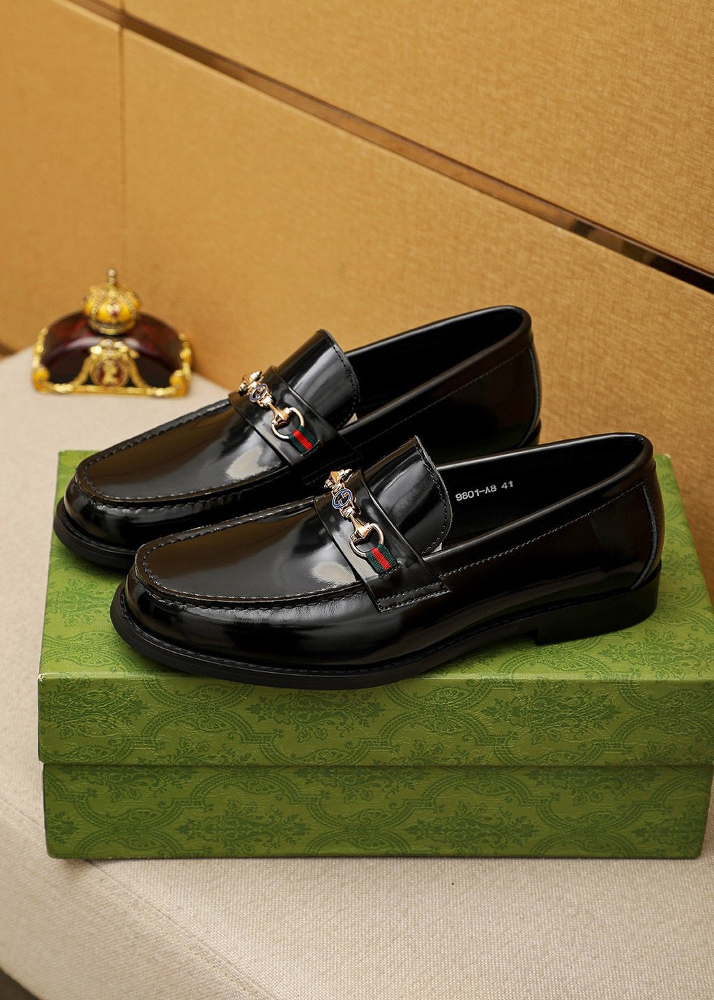 Gucci Black Web Bit Loafers — side