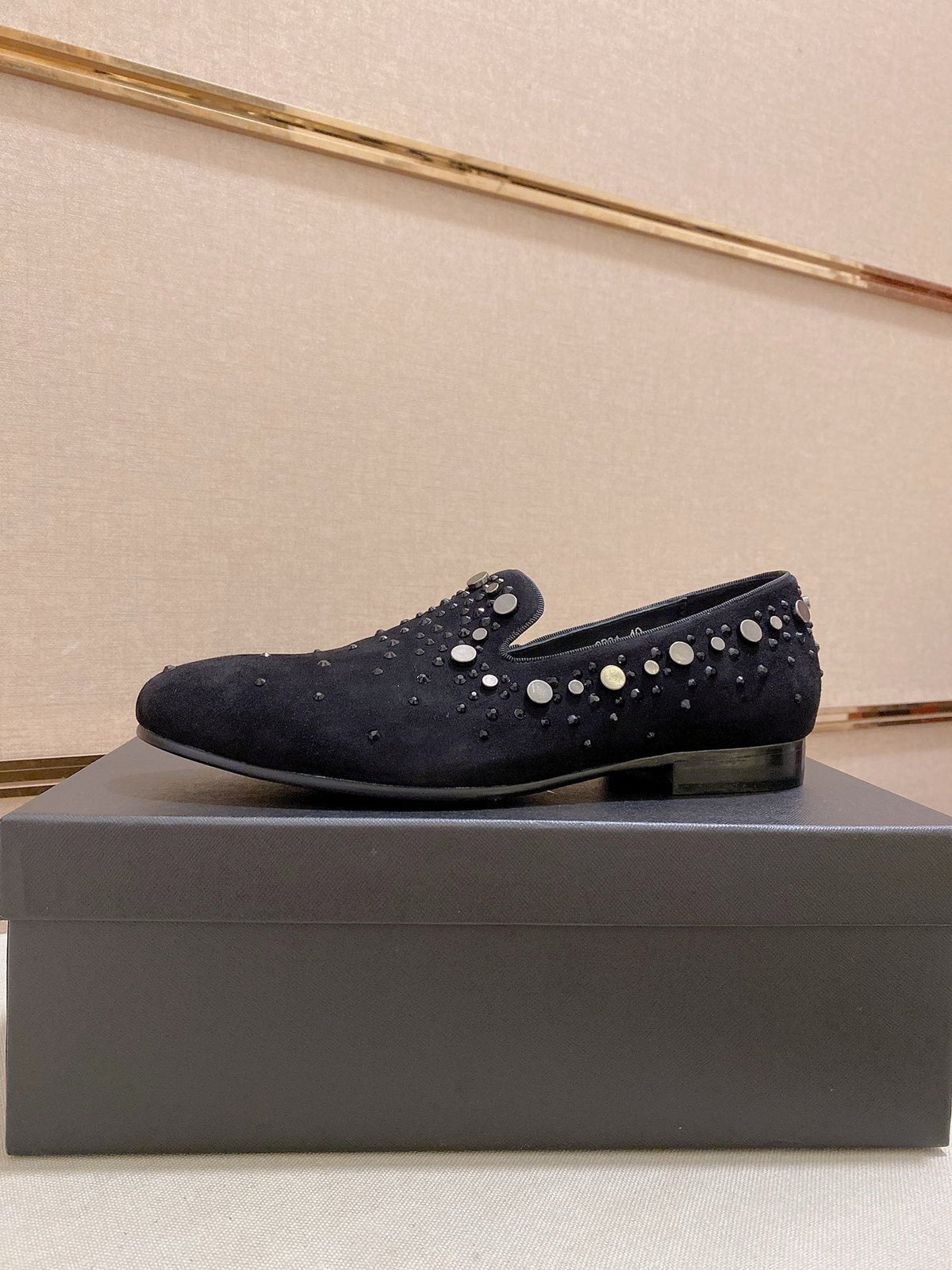 Giuseppe Zanotti Black Studded Slip-On Shoes — hero