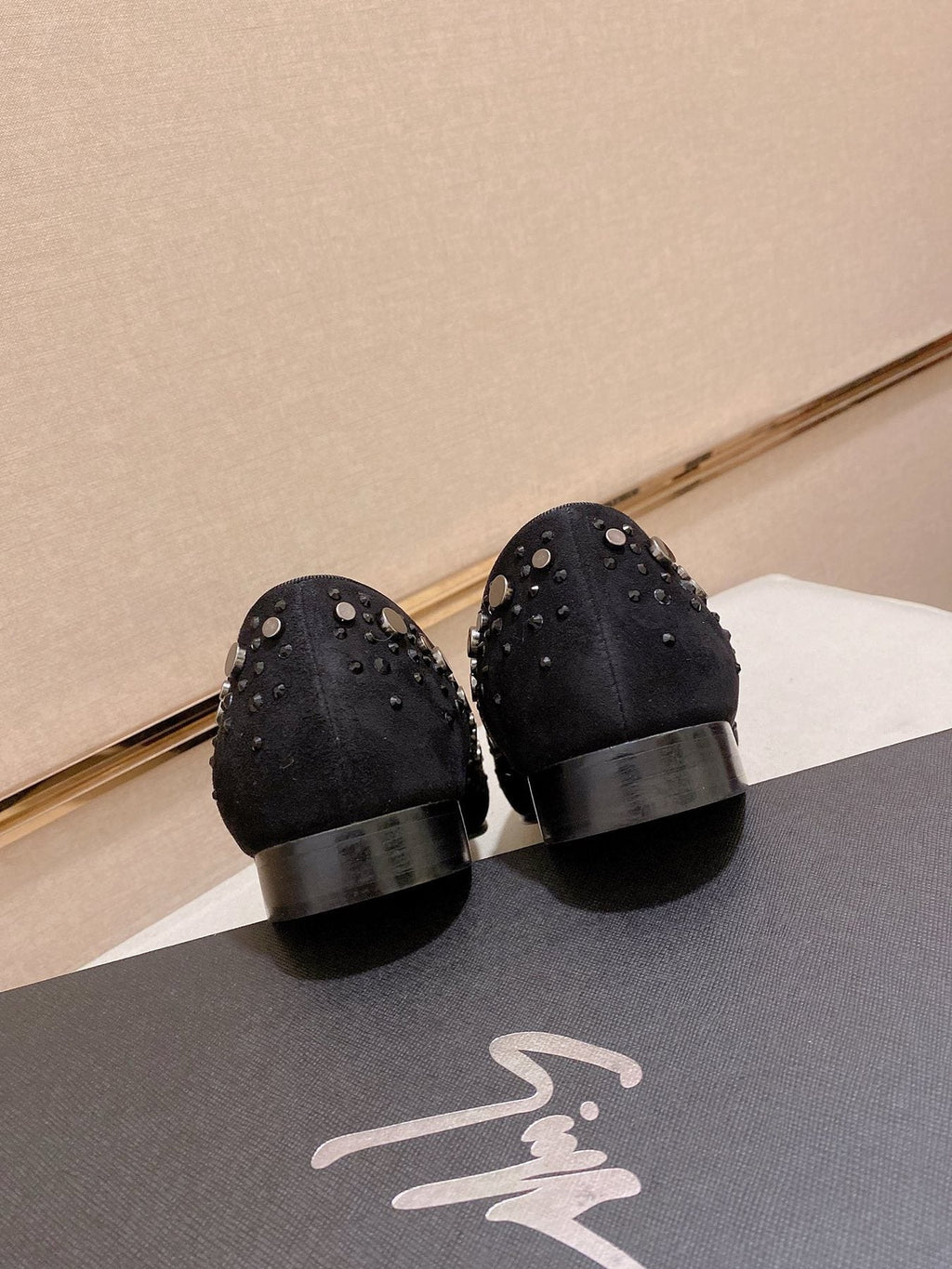 Giuseppe Zanotti Black Studded Slip-On Shoes — back