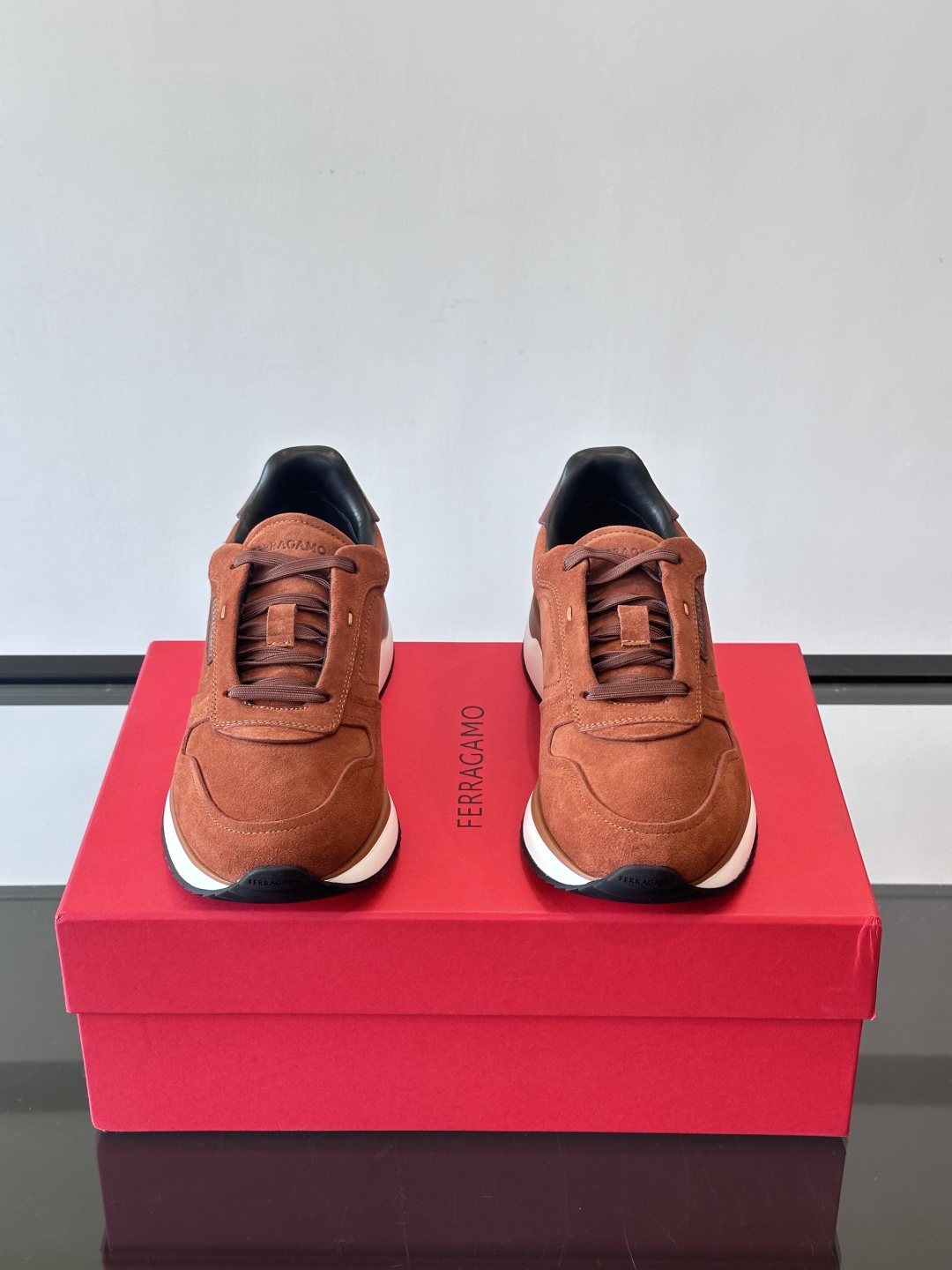 Ferragamo Low-Top Lace-Up Sneakers — front