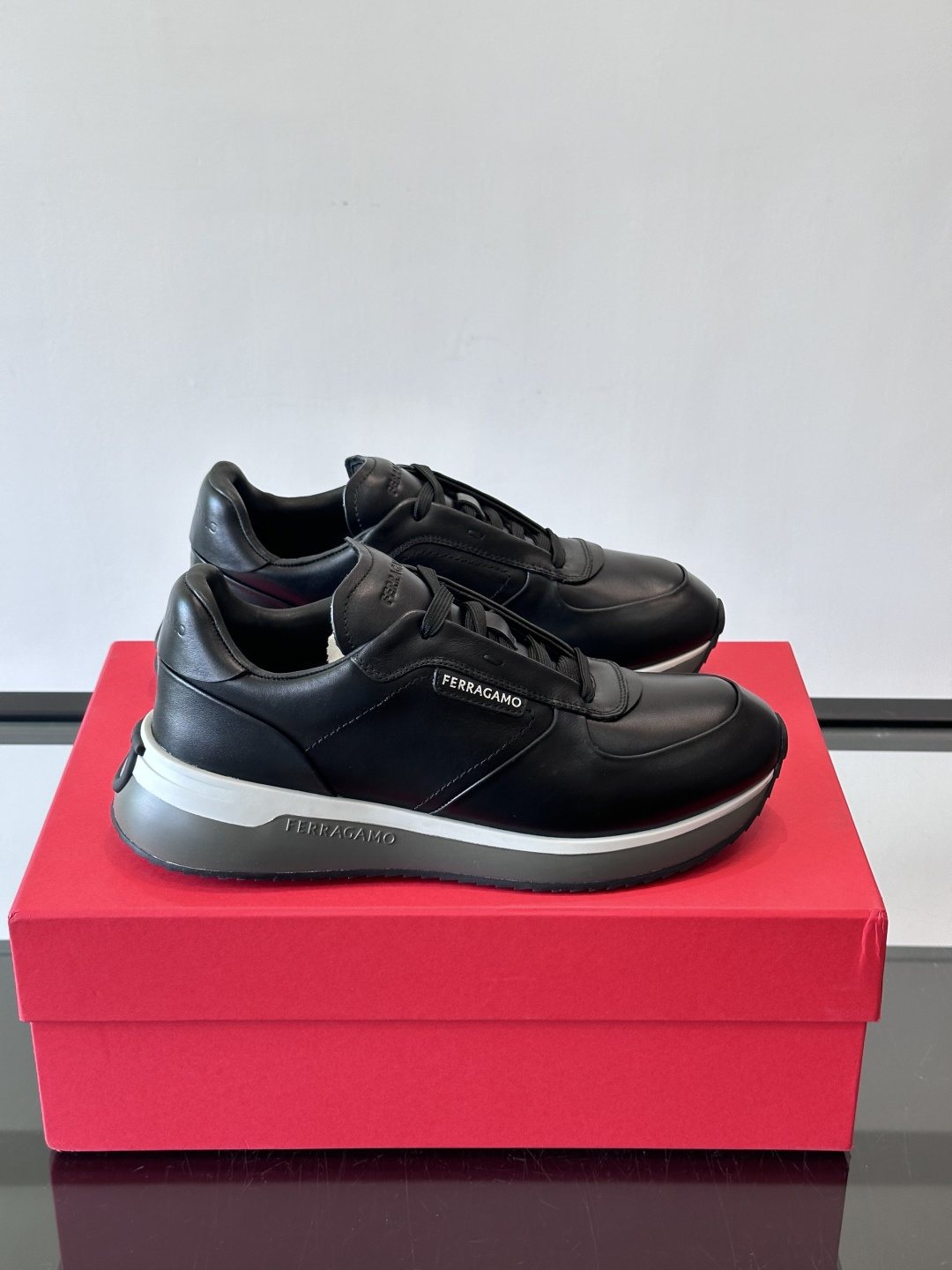 Ferragamo Low-Top Lace-Up Sneakers — front