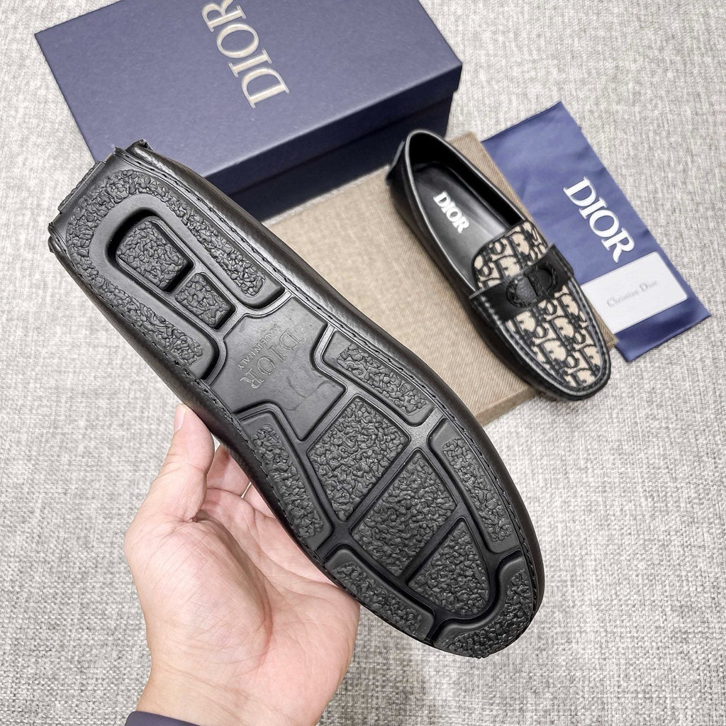 Dior Patterned Strap Loafers — detail
